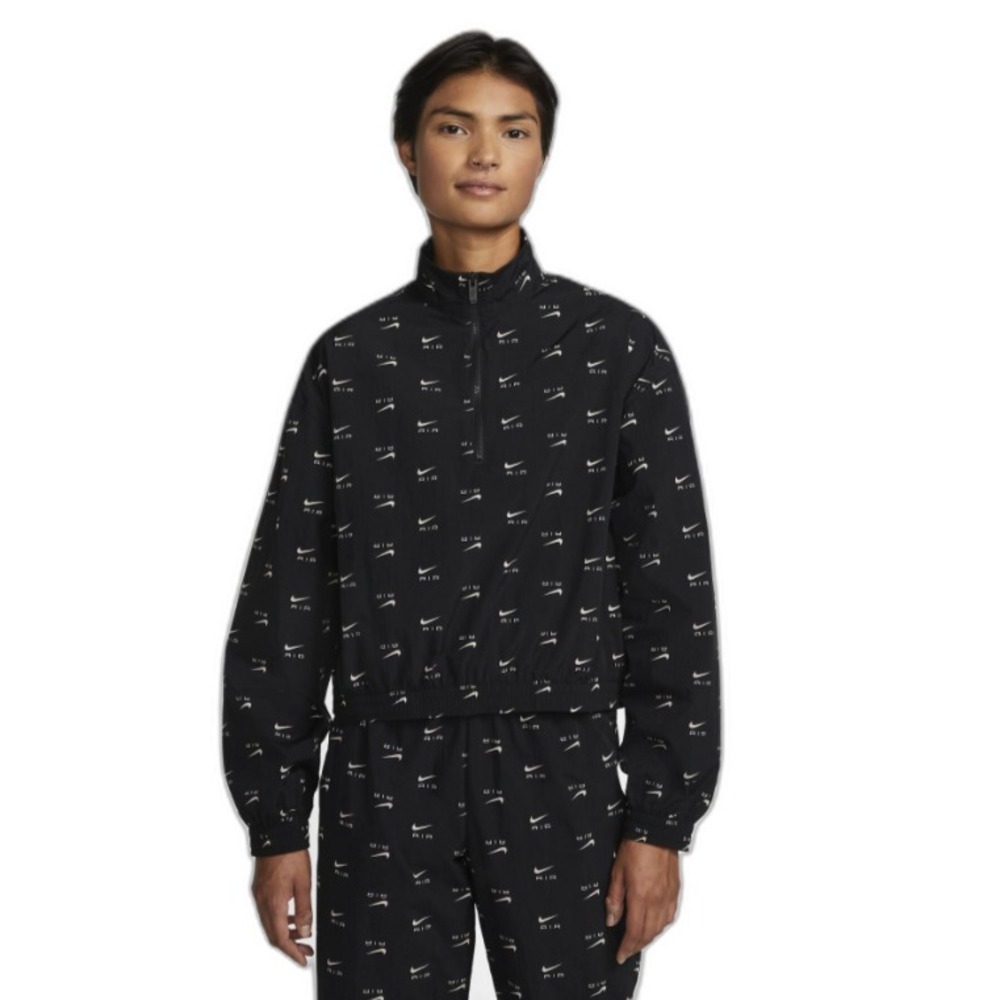 Nike® (Women's XL) Nike‎ Air™ All-Over-Print Woven 1/4 Zip Jacket in Black - $95